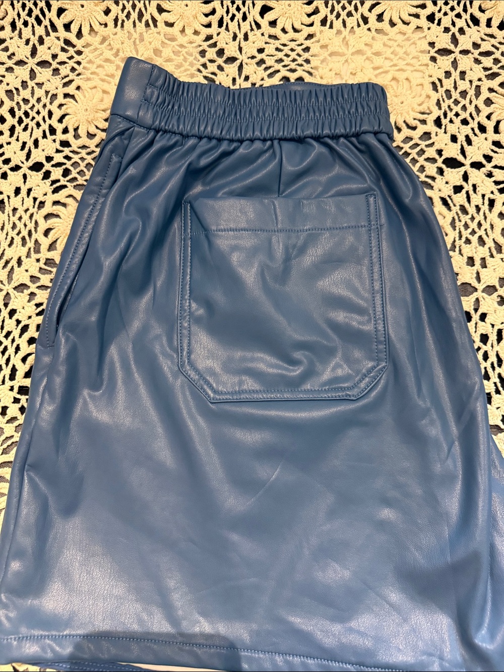 SSYS Blue Faux Leather Skort with Clean Waistband - Picture 3 of 8